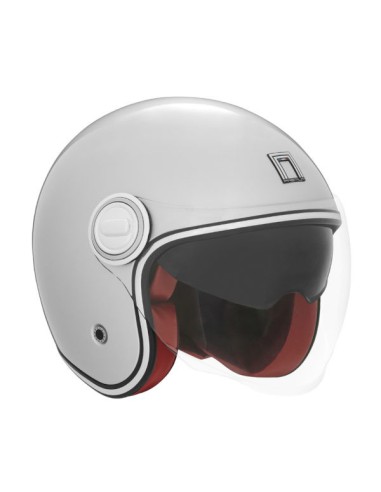 NOX PREMIUM KASK OTWARTY JET HERITAGE SOLID KOLOR SREBRNY ROZMIAR XL