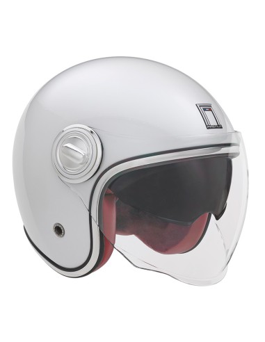 NOX PREMIUM KASK OTWARTY JET HERITAGE SOLID KOLOR BIAŁY POŁYSK ROZMIAR M