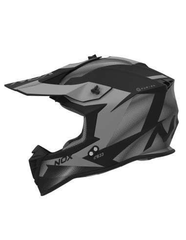 NOX KASK CROSS / OFFROAD N633 FUSION KOLOR CZARNY MAT/TYTANOWY ROZMIAR M (ZAPIĘCIE MIKROMETRYCZNE)