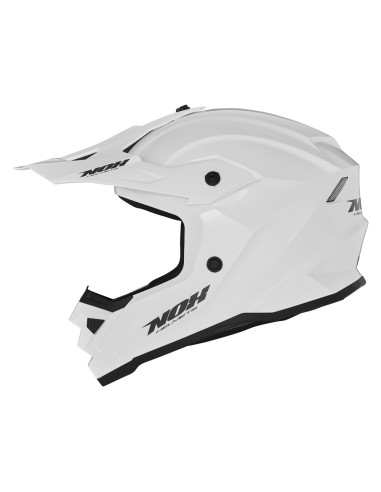 NOX KASK CROSS / OFFROAD N761 SOLID KID / JUNIOR (DZIECIĘCY) KOLOR BIAŁY POŁYSK ROZMIAR XL (ZAPIĘCIE MIKROMETRYCZNE)