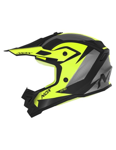 NOX KASK CROSS / OFFROAD N761 FUSION KID / JUNIOR (DZIECIĘCY) KOLOR CZARNY MAT/ŻÓŁTY ROZMIAR L (ZAPIĘCIE MIKROMETRYCZNE)