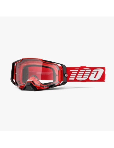 100 PROCENT GOGLE MODEL ARMEGA RED - CLEAR LENS - KOLOR CZERWONY/CZARNY/BIAŁY SZYBA PRZEŹROCZYSTA