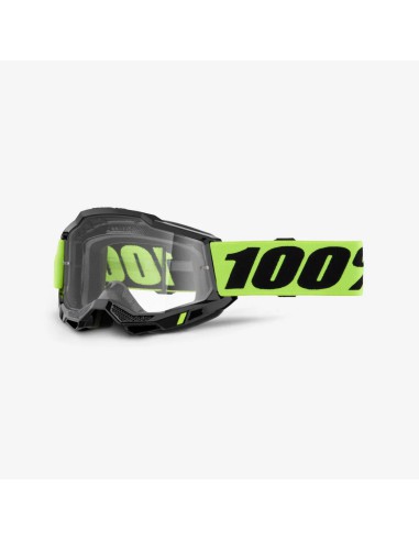 100 PROCENT GOGLE MODEL ACCURI 2 NEON YELLOW - CLEAR LENS KOLOR ŻÓŁTY FLUO/CZARNY SZYBA PRZEŹROCZYSTA