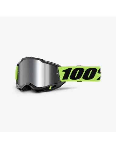 100 PROCENT GOGLE MODEL ACCURI 2 NEON YELLOW - MIRROR SILVER LENS KOLOR ŻÓŁTY FLUO/CZARNY SZYBA SREBRNE LUSTRO