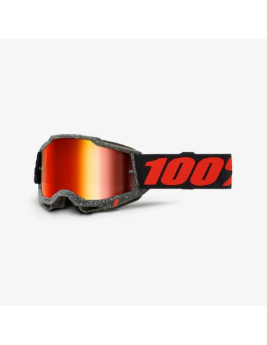 100 PROCENT GOGLE MODEL ACCURI 2 HUARAKI - MIRROR RED LENS - KOLOR SZARY/CZARNY/CZERWONY SZYBKA CZERWONE LUSTRO