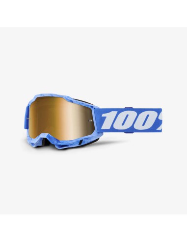 100 PROCENT GOGLE MODEL ACCURI 2 SURSI - MIRROR TRUE GOLD LENS - KOLOR NIEBIESKI/BIAŁY SZYBKA ZŁOTE LUSTRO