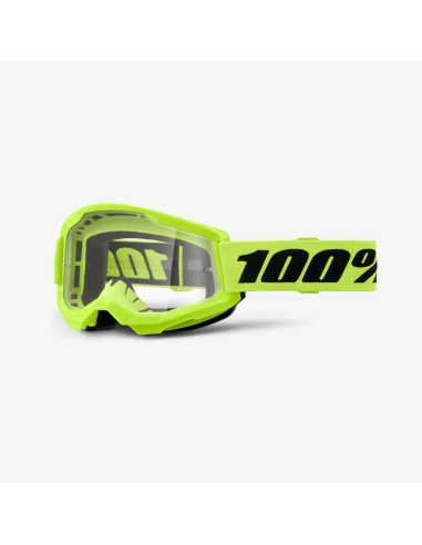 100 PROCENT GOGLE MODEL STRATA 2 NEON YELLOW - CLEAR LENS - KOLOR ŻÓŁTY FLUO/CZARNY SZYBKA PRZEŹROCZYSTA