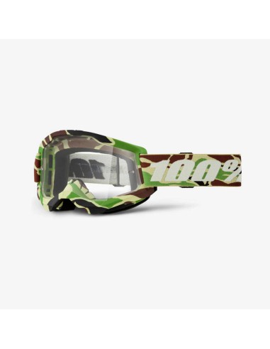 100 PROCENT GOGLE MODEL STRATA 2 WAR CAMO - CLEAR LENS - KOLOR ZIELONY/BRĄZOWY CAMO SZYBKA PRZEŹROCZYSTA