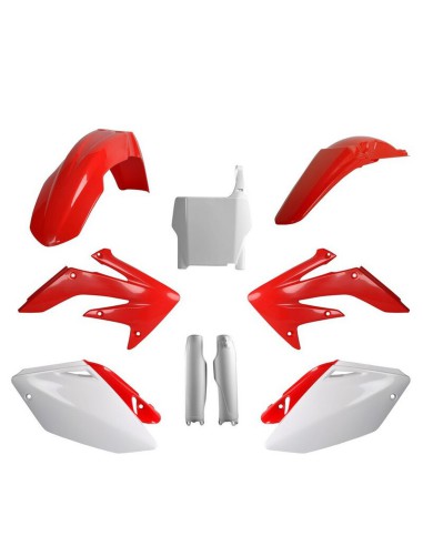 POLISPORT KOMPLET PLASTIKÓW (FULL KIT) HONDA CRF 250R '04-'05 W ZESTAWIE TABLICA PRZEDNIA (8661900001) I OSŁONY AMORTYZARORÓW