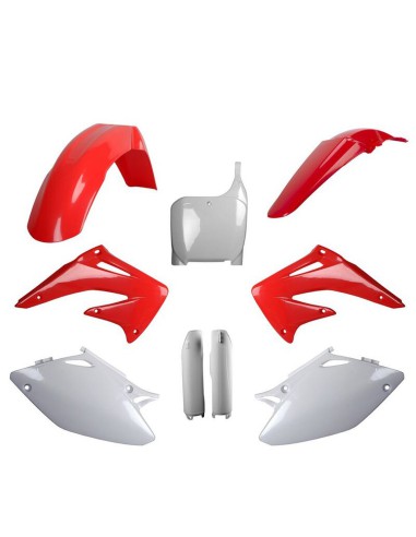 POLISPORT KOMPLET PLASTIKÓW (FULL KIT) HONDA CRF 450R '02-'03 W ZESTAWIE TABLICA PRZEDNIA (8657000001) I OSŁONY AMORTYZARORÓW