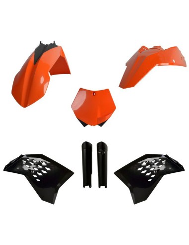 POLISPORT KOMPLET PLASTIKÓW (FULL KIT) KTM SX/SX-F/XC-F '08-'10 W ZESTAWIE TABLICA PRZEDNIA (8664400001) I OSŁONY AMORTYZATORÓW