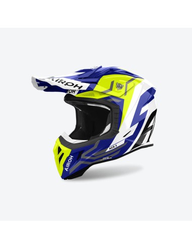 AIROH KASK CROSS / ENDURO / ATV / QUAD AVIATOR ACE 2 GROUND KOLOR BIAŁY/NIEBIESKI/ŻÓŁTY FLUO ROZMIAR L