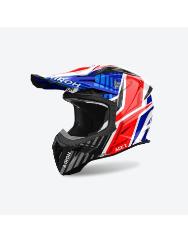 AIROH KASK CROSS / ENDURO / ATV / QUAD AVIATOR ACE 2 PROUD KOLOR BIAŁY/NIEBIESKI/CZERWONY ROZMIAR S