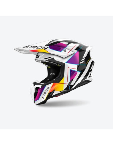 AIROH KASK CROSS / ENDURO / ATV / QUAD TWIST 3 RAINBOW KOLOR BIAŁY/CZARNY/ZÓŁTY ROZMIAR M