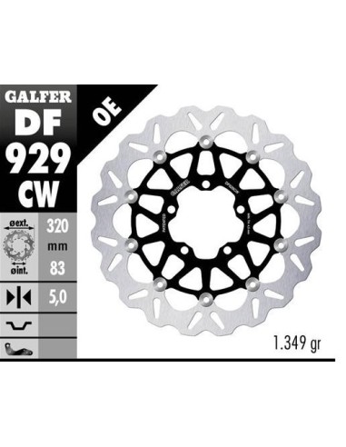 GALFER TARCZA HAMULCOWA PRZÓD TRIUMPH TIGER 850 '24 TIGER 900 '20-'24 TIGER 1200 '20-'24 SPEED TRIPLE 1050/1200 '18-'24 ROCKET 3