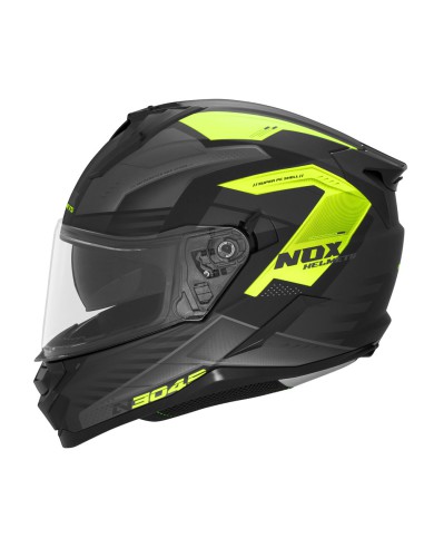 NOX KASK INTEGRALNY (FULL FACE) Z BLENDĄ N304S CARVER KOLOR CZARNY/ŻÓŁTY FLUO MAT ROZMIAR S