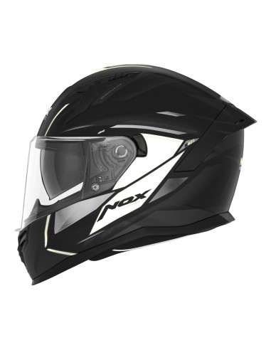 NOX KASK INTEGRALNY (FULL FACE) Z BLENDĄ N401 XENO KOLOR CZARNY/BIAŁY MAT ROZMIAR M