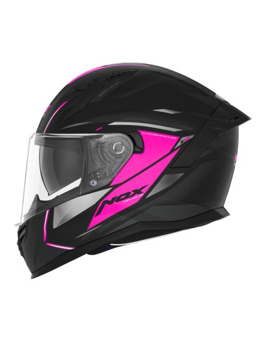 NOX KASK INTEGRALNY (FULL FACE) Z BLENDĄ N401 XENO KOLOR CZARNY/RÓŻOWY MAT ROZMIAR M