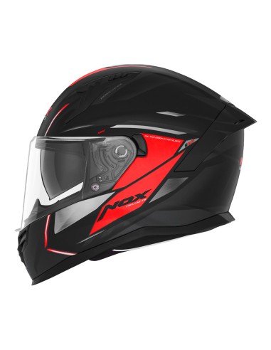 NOX KASK INTEGRALNY (FULL FACE) Z BLENDĄ N401 XENO KOLOR CZARNY/CZERWONY MAT ROZMIAR L