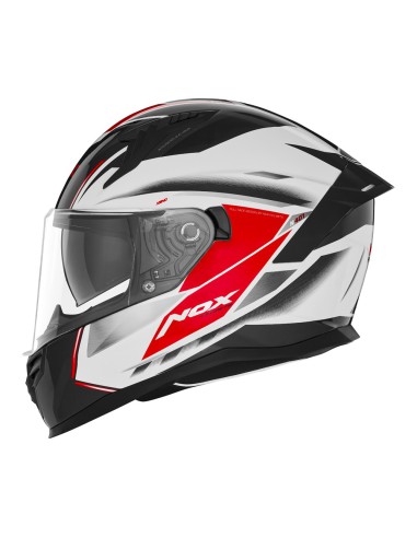 NOX KASK INTEGRALNY (FULL FACE) Z BLENDĄ N401 XENO KOLOR BIAŁY/CZERWONY ROZMIAR L