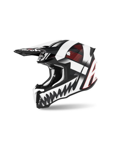 AIROH WYPRZEDAŻ KASK CROSS / ENDURO / ATV / QUAD TWIST 2.0 MASK MATT KOLOR BIAŁY/CZARNY/CZERWONY MAT ROZMIAR L