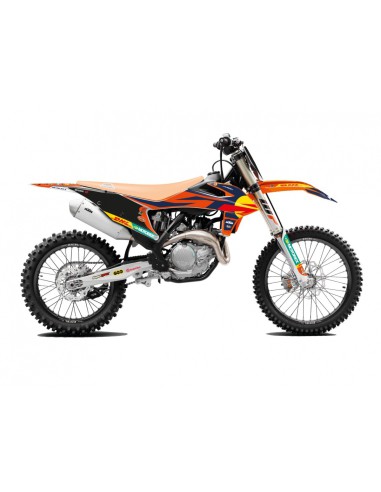 BLACKBIRD KOMPLET NAKLEJEK (OKLEIN) KTM SX/SX-F '19-'22, EXC/EXC-F '20-'23 REPLICA KTM FACTORY 23 KTM KOLOR POMARAŃCZOWY CZARNY