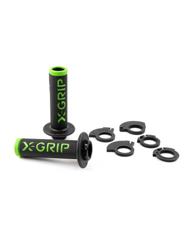 X-GRIP MANETKI BRAAAAP GRIPS LOCK-ON-GRIP GREEN OPEN END (Z OTWOREM) KOLOR ZIELONY - GRIPY Z ADAPTERAMI ROLGAZU