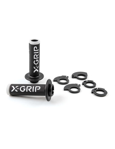 X-GRIP MANETKI BRAAAAP GRIPS LOCK-ON-GRIP WHITE OPEN END (Z OTWOREM) KOLOR BIAŁY Z ADAPTERAMI ROLGAZU