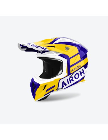 AIROH KASK CROSS / ENDURO / ATV / QUAD AVIATOR ACE 2 SAKE YELLOW GLOSS KOLOR ŻÓŁTY/FIOLETOWY ROZMIAR M