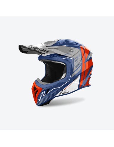 AIROH KASK CROSS / ENDURO / ATV / QUAD AVIATOR ACE 2 ENGINE CERULEAN GLOSS KOLOR POMARAŃCZOWY/BIAŁY/NIEBIESKI ROZMIAR L