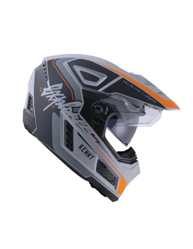 KENNY RACING KASK DUAL ADVENTURE MODEL EXPLORER GREY KOLOR CZARNY/SZARY/POMARAŃCZOWY ROZMIAR M (57 - 58 CM)