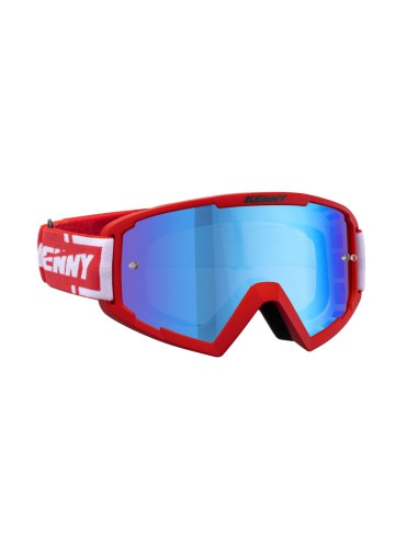 KENNY RACING GOGLE MODEL TRACK RED - BLUE LENS - KOLOR CZERWONY/BIAŁY SZYBKA NIEBIESKIE LUSTRO