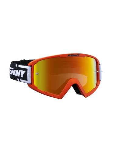 KENNY RACING GOGLE MODEL TRACK ORANGE - RED LENS - KOLOR POMARAŃCZOWY/CZARNY/BIAŁY SZYBKA CZERWONE LUSTRO