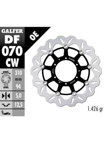 GALFER TARCZA HAMULCOWA PRZÓD HONDA CBR 600 RR '03-'17 CBR 1000 RR '04-'05 CB 1000 R '08-'17 CB 1300 F/S '05- CTX 1300 C '14-