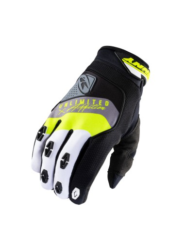 KENNY RACING RĘKAWICE CROSS/ENDURO MODEL SAFETY BLACK/GREY/YELLOW KOLOR CZARNY/SZARY/ŻÓŁTY FLUO ROZMIAR M