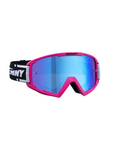 KENNY RACING GOGLE MODEL TRACK NEON PINK - BLUE LENS - KOLOR RÓŻOWY/CZARNY SZYBKA NIEBIESKIE LUSTRO