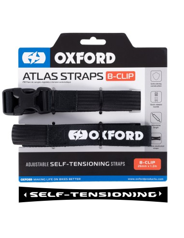 OXFORD PASY TRANSPORTOWE ATLAS B-CLIP 26MM X 1,2 M KOLOR CZARNY