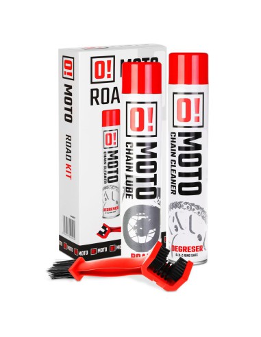 OMOTO ZESTAW DO CZYSZCZENIA I SMAROWANIA ŁAŃCUCHA ROAD O! CHAIN CARE AND PROTECTION 2+1 ZESTAW Z SZCZOTKĄ (2 X 750ML) (O!MOTO)