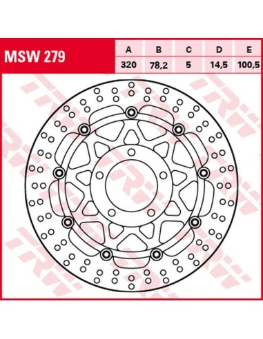 TRW LUCAS ZF TARCZA HAMULCOWA PRZÓD TRIUMPH DAYTONA/SPEED TRIPLE 955 '02-'06, SPRINT 1050 '05-'10, ROCKET 3 2300 '04-'13, ROCKET