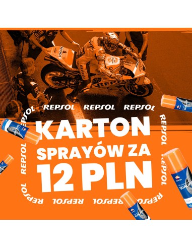 REPSOL PROMOCJA OLEJ SILNIKOWY 4T SMARTER SPORT 10W40 BECZKA 60L, MA2 PÓŁSYNTETYCZNY + KARTON 12 SZTUK SMARU DO ŁAŃCUCHA