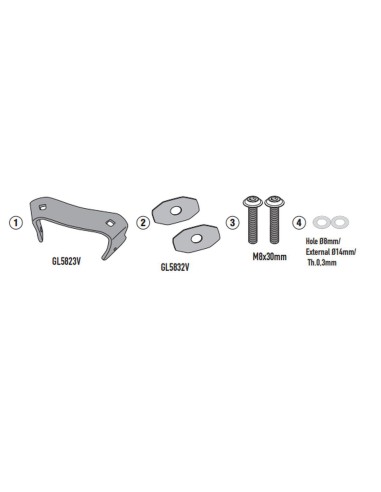 KAPPA 2024/06 ADAPTER DO ZAMONTOWANIA STELAŻA BOCZNEGO KLO5145MK I KLO5145CAM BMW F 900 GS '24-, (BEZ UŻYCIA STELAŻA KUFRA