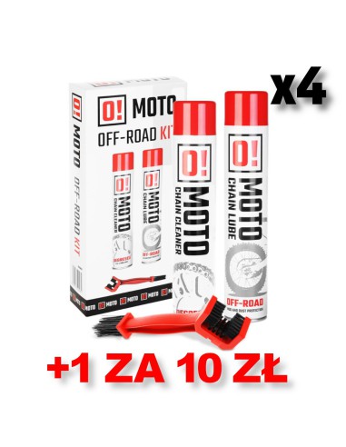 OMOTO ZESTAW 4+1 DO CZYSZCZENIA I SMAROWANIA ŁAŃCUCHA OFF ROAD O! CHAIN CARE AND PROTECTION 2+1 ZESTAW Z SZCZOTKĄ (2 X 750ML)