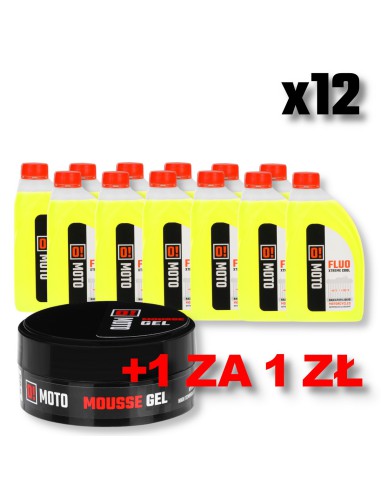 OMOTO ZESTAW 12 SZTUK PŁYN DO CHŁODNIC 1L O! FLUO XTREME COOL + OMOTO ŻEL DO MUSÓW 50G O! MOUSSE-GEL HIGH TEMPERATURE + 200