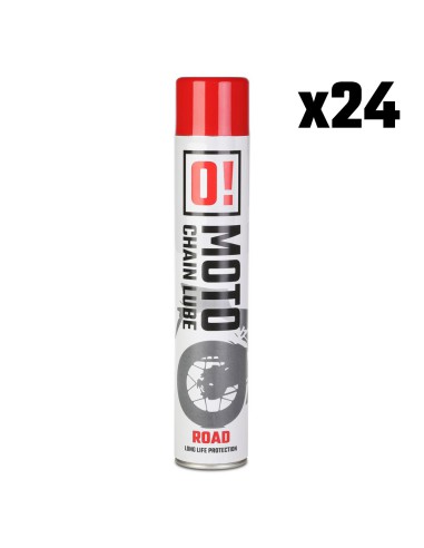 OMOTO ZESTAW 24 SZTUKI SPRAY SMAR DO ŁAŃCUCHA 750ML ROAD O! CHAIN LUBE (O!MOTO) (OLE-006) (PAKIET 24 SZTUKI)