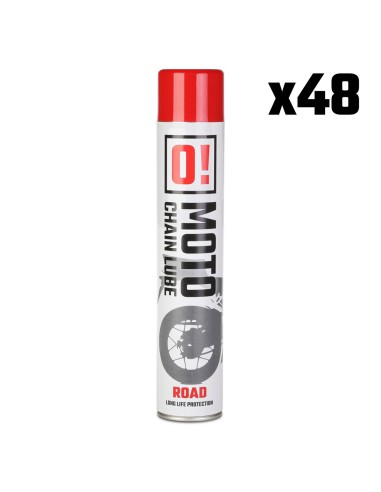 OMOTO ZESTAW 48 SZTUK SPRAY SMAR DO ŁAŃCUCHA 750ML ROAD O! CHAIN LUBE (O!MOTO) (OLE-006) (PAKIET 48 SZTUK)