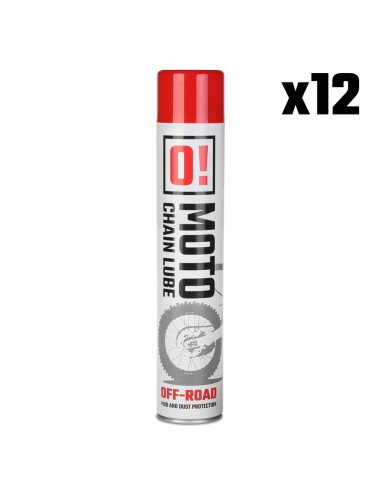 OMOTO ZESTAW 12 SZTUK SPRAY SMAR DO ŁAŃCUCHA 750ML OFF ROAD O! CHAIN LUBE (O!MOTO) (OLE-023) (PAKIET 12 SZTUK)