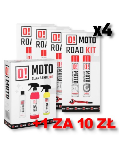 OMOTO ZESTAW 4+1 DO CZYSZCZENIA I SMAROWANIA ŁAŃCUCHA ROAD O! CHAIN CARE AND PROTECTION 2+1 ZESTAW Z SZCZOTKĄ + OMOTO ZESTAW DO