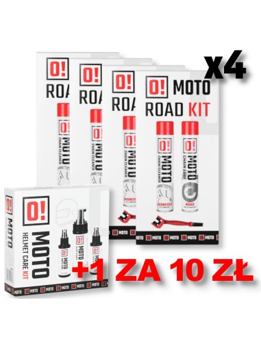 OMOTO ZESTAW 4+1 DO CZYSZCZENIA I SMAROWANIA ŁAŃCUCHA ROAD O! CHAIN CARE AND PROTECTION 2+1 ZESTAW Z SZCZOTKĄ + OMOTO ZESTAW DO