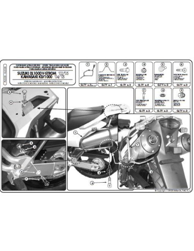 KAPPA STELAŻ KUFRÓW BOCZNYCH MONOKEY SUZUKI DL 1000 V-STROM (02-11), KAWASAKI KLV 1000 (04-09) - RÓWNIEŻ POD KUFRY MONOKEY