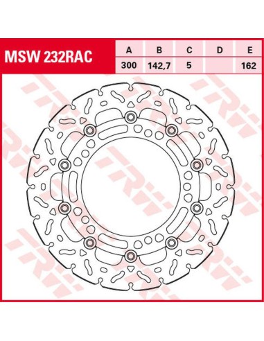 TRW LUCAS ZF TARCZA HAMULCOWA PRZÓD KAWASAKI NINJA 650, Z 650 '17-, (300X142X5MM) WAVE